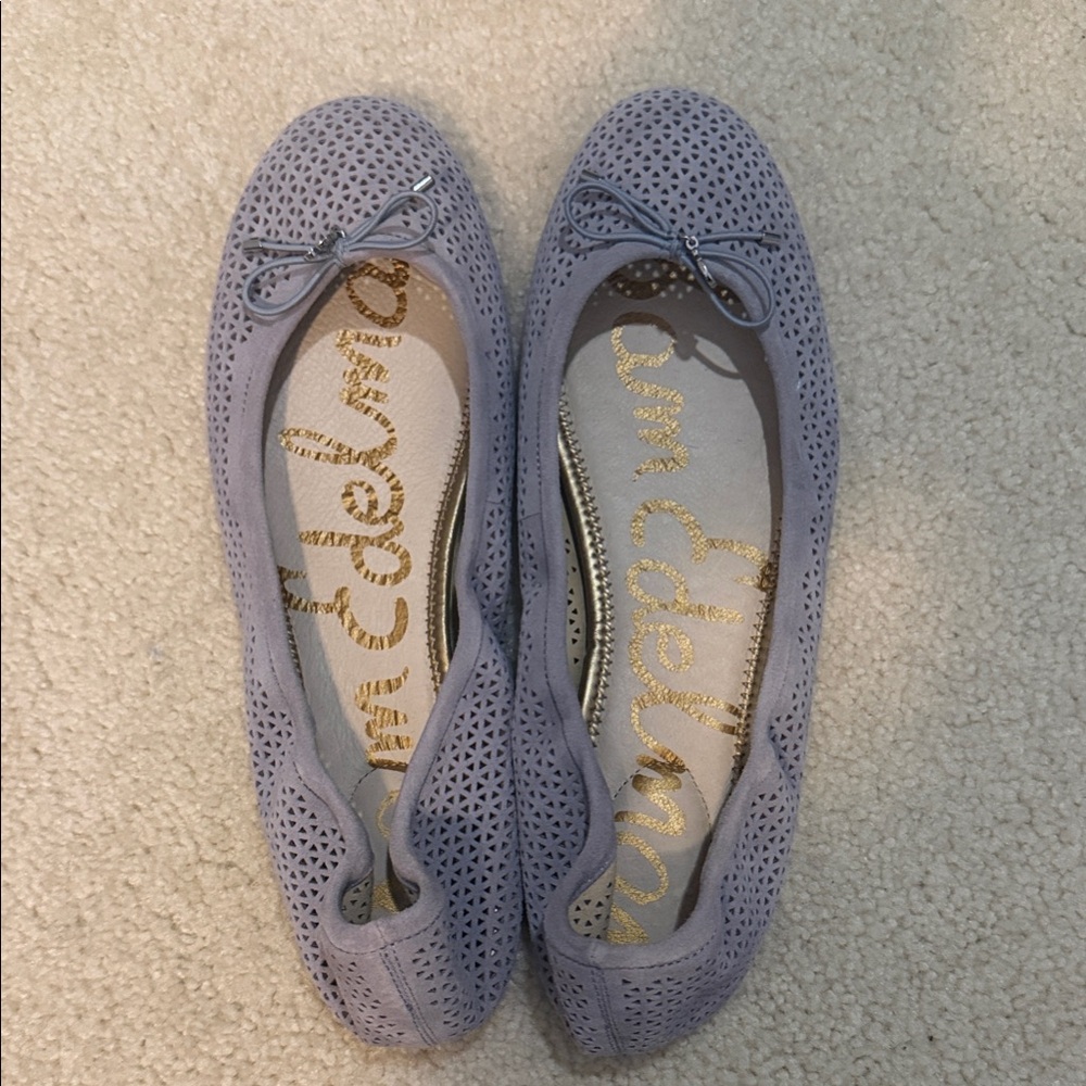 Sam Edelman Lavender Perforated Ballet Flats with Bow
